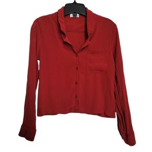Aritzia Wilfred Free Red Button Down Top Size XXS